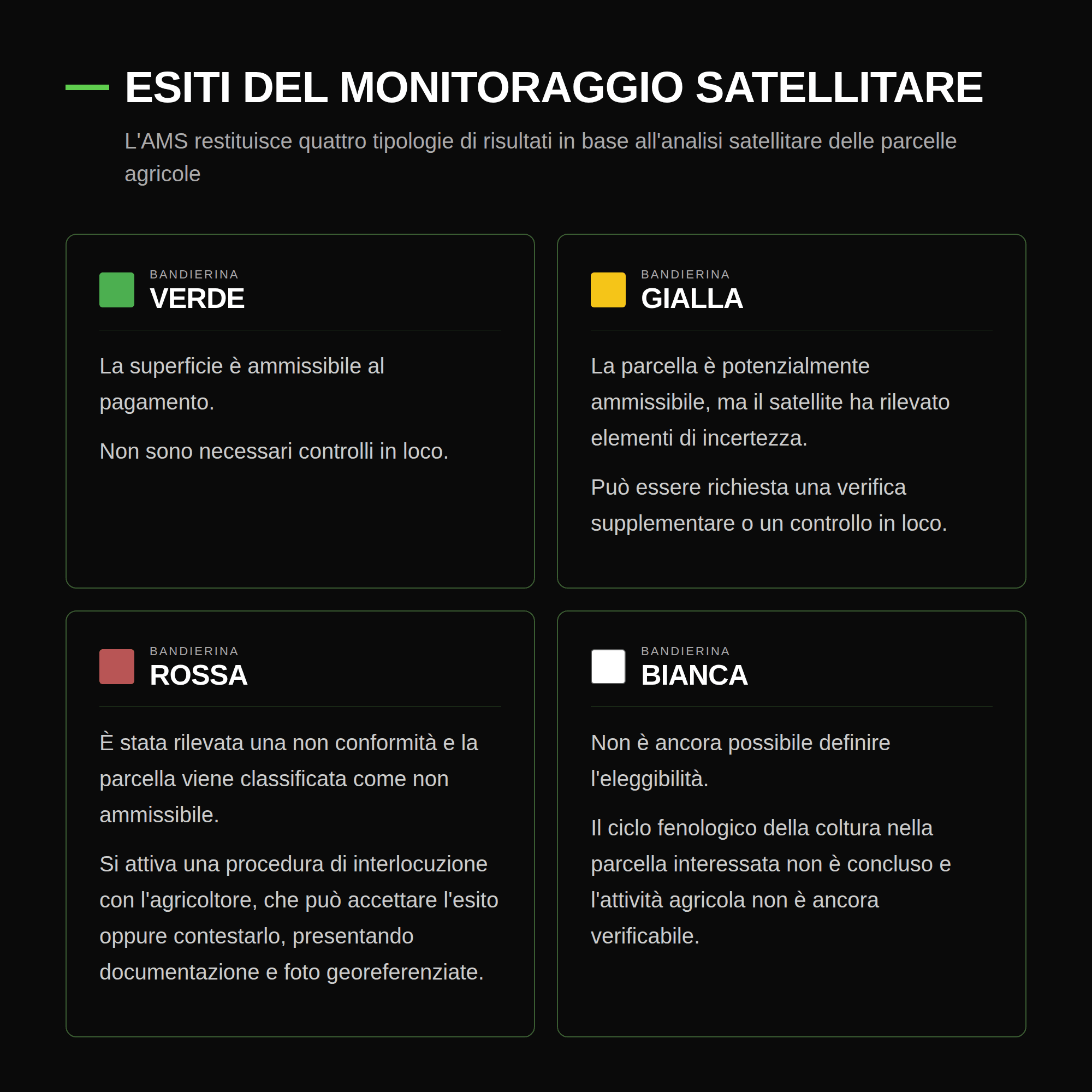Esiti del monitoraggio satellitare